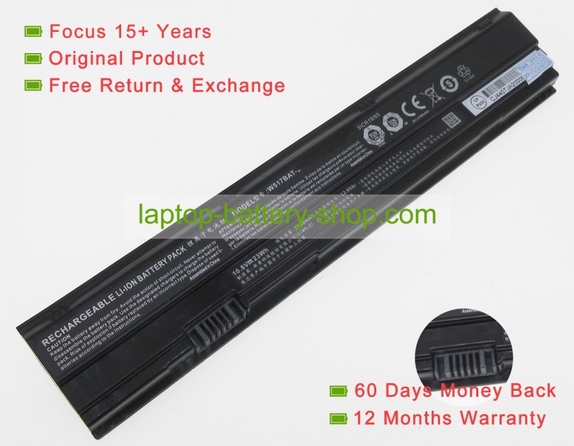 Clevo 6-87-W517S-3C92, W517BAT-3 10.8V 2100mAh original batteries - Click Image to Close