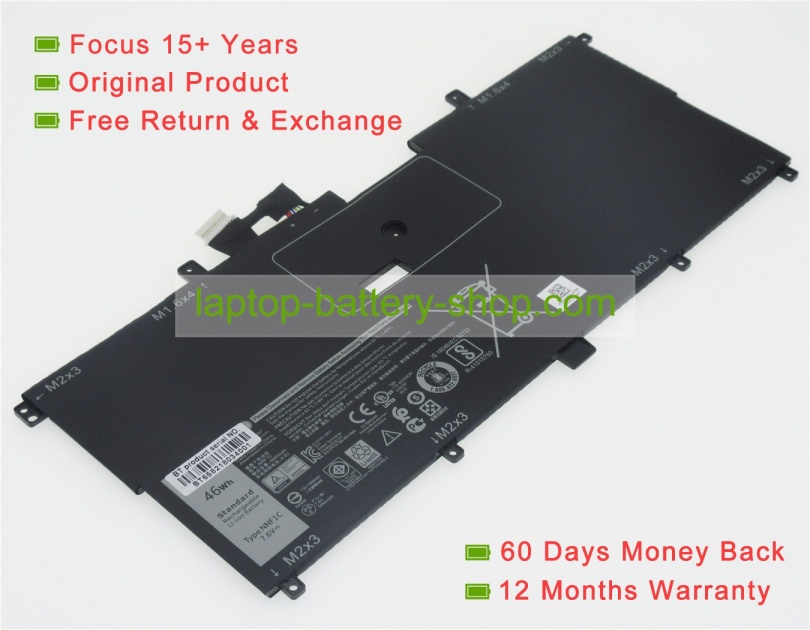 Dell NNF1C, HMPFH 7.6V 5940mAh replacement batteries - Click Image to Close