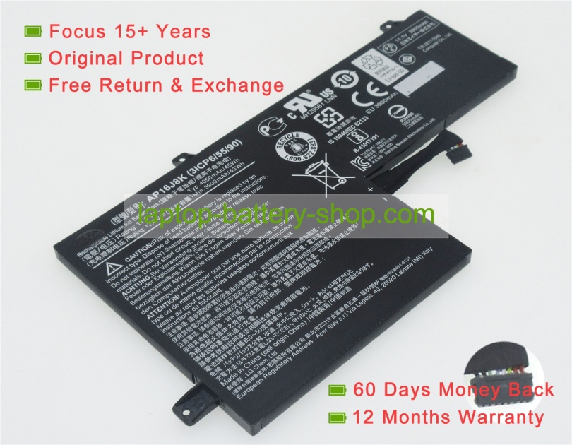 Acer 3ICP6/55/90, AP16J8K 11.1V 4050mAh original batteries - Click Image to Close
