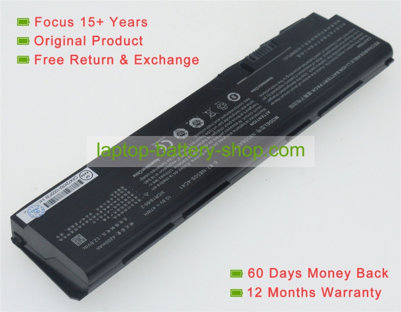 Clevo 6-87-N850S-4C4, 6-87-N850S-6U7 10.8V 4200mAh replacement batteries - Click Image to Close