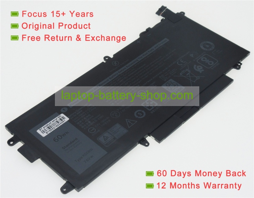 Dell K5XWW, N18GG 7.6V 7890mAh replacement batteries - Click Image to Close