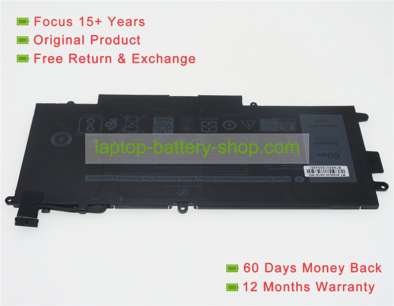 Dell K5XWW, N18GG 7.6V 7890mAh replacement batteries - Click Image to Close