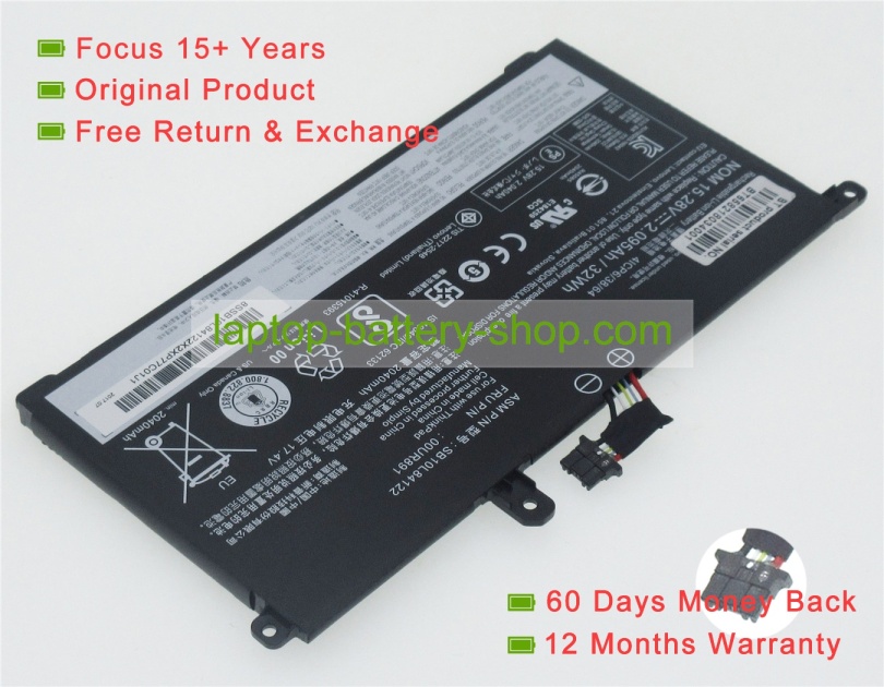 Lenovo 00UR890, SB10L84122 15.28V 2095mAh replacement batteries - Click Image to Close