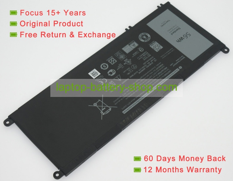 Dell V1P4C, FMXMT 7.6V 7300mAh replacement batteries - Click Image to Close