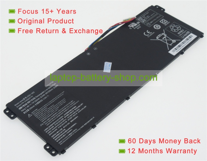Founder SQU-1602, 916Q2271H 11.46V 3320mAh replacement batteries - Click Image to Close