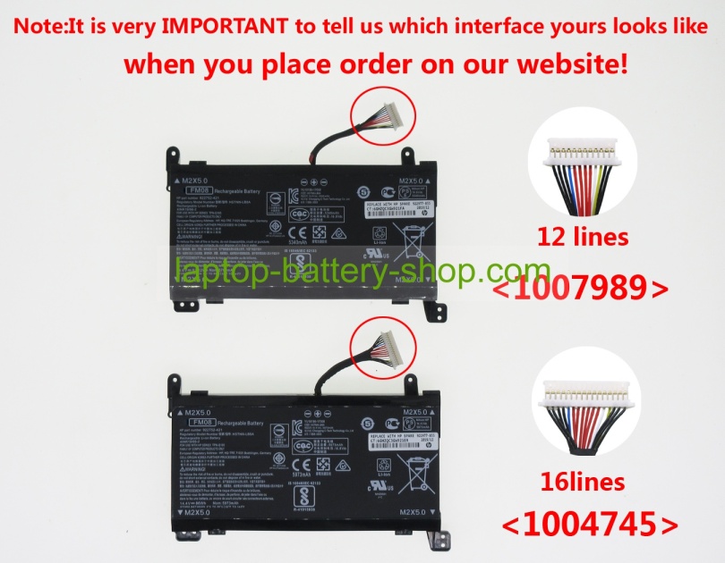 Hp FM08, HSTNN-LB8B 14.6V 5700mAh original batteries - Click Image to Close