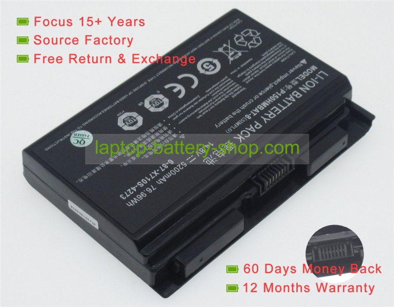 Clevo 6-87-X710S-4272, 6-87-X710S-4J7 14.8V 5200mAh replacement batteries - Click Image to Close