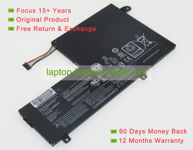 Lenovo L14M3PB0, L14M3PBO 11.4V 4610mAh replacement batteries - Click Image to Close