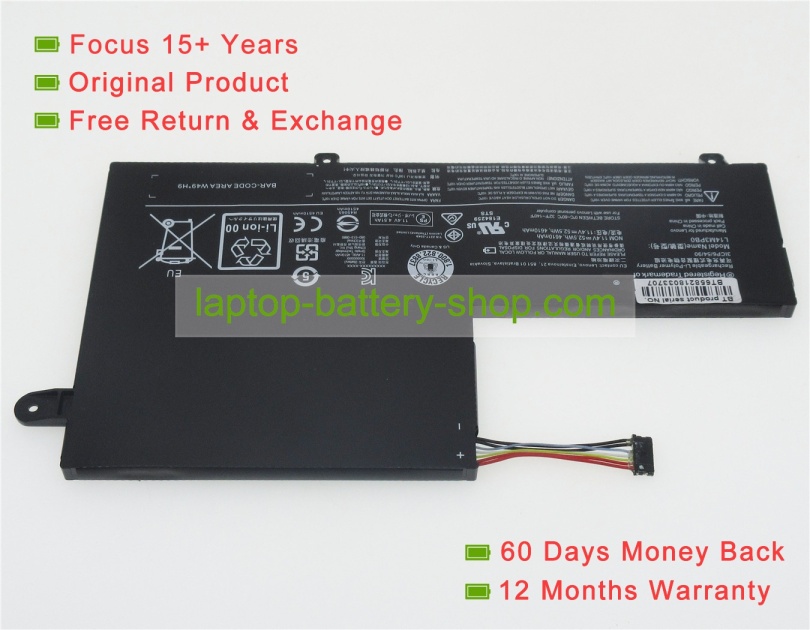 Lenovo L14M3PB0, L14M3PBO 11.4V 4610mAh replacement batteries - Click Image to Close