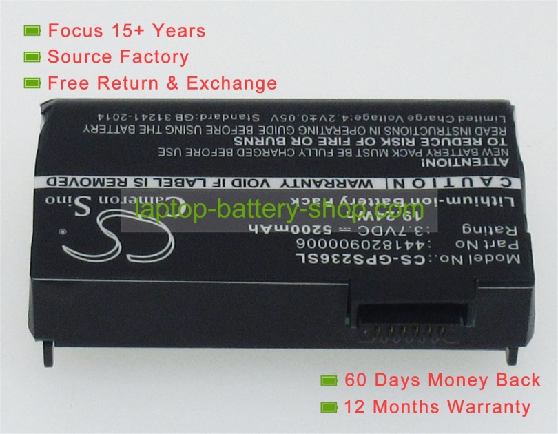 Getac PS236, 441820900006 3.7V 5200mAh replacement batteries - Click Image to Close