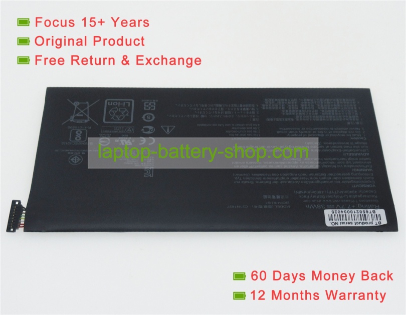 Asus C21N1627, 21CP4/91/91 7.7V 4940mAh replacement batteries - Click Image to Close