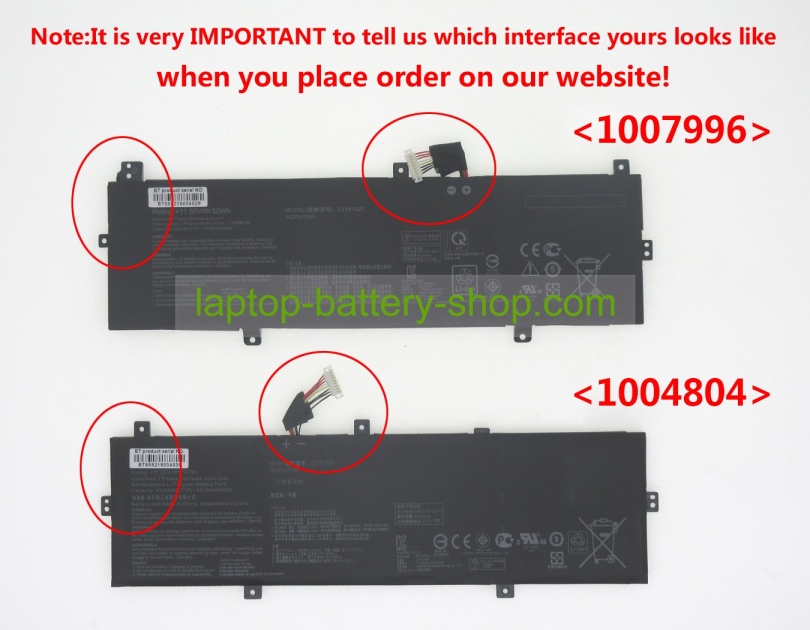 Asus 3ICP5/70/81, C31N1620 11.55V 4210mAh original batteries - Click Image to Close