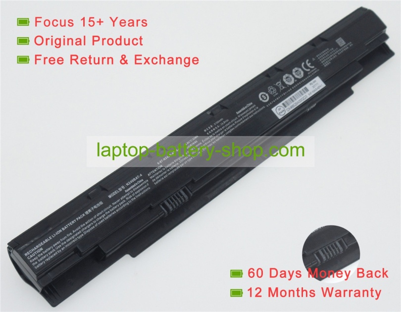 Clevo N240BAT-4, N240BAT-3 14.8V 2150mAh replacement batteries - Click Image to Close