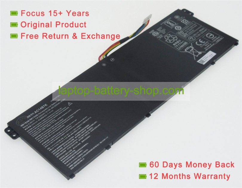Acer AC14B7K, KT.00407.006 15.28V 3320mAh original batteries - Click Image to Close