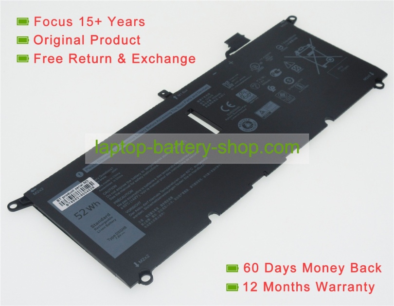Dell P114G001, HK6N5 7.6V 6500mAh original batteries - Click Image to Close