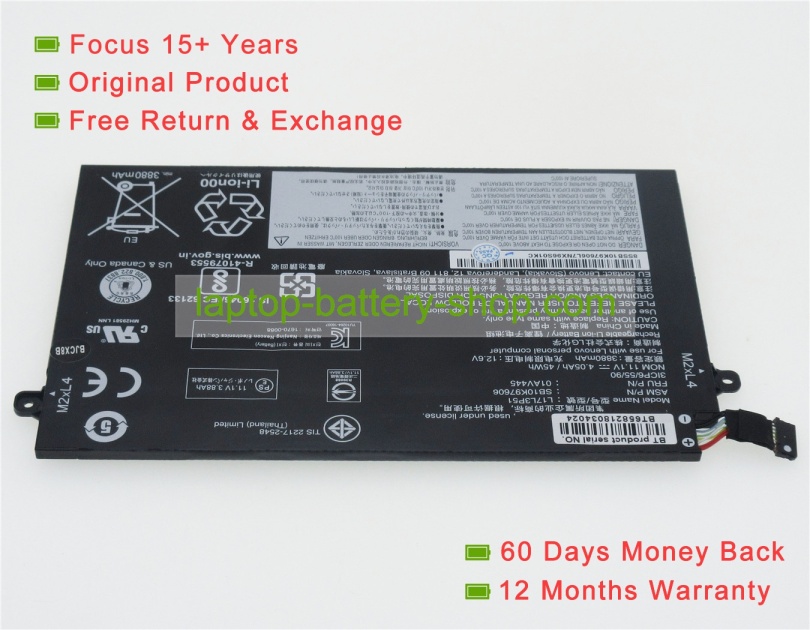 Lenovo L17M3P51, L17C3P51 11.1V 4080mAh original batteries - Click Image to Close