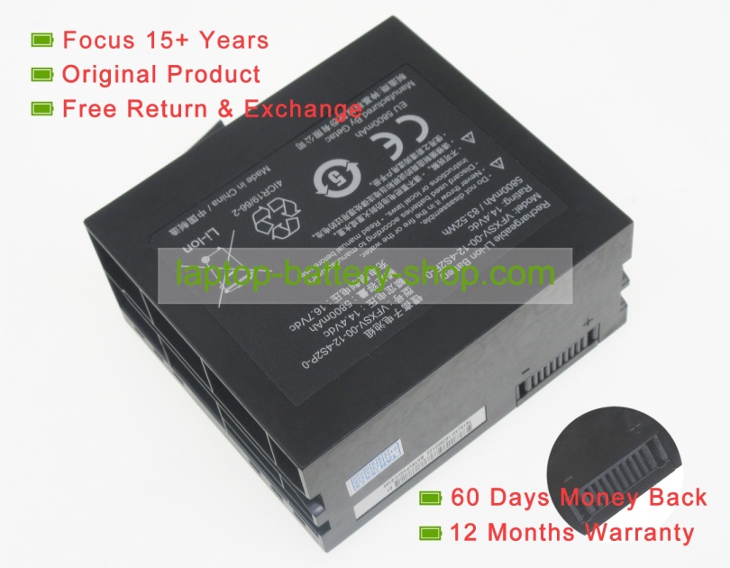 Getac 4ICR19/66-2, VFXSV-00-12-4S2P-0 14.4V 6900mAh replacement batteries - Click Image to Close