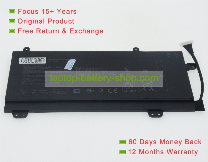 Asus C41N1727, 0B200-02900000 15.4V 3605mAh replacement batteries - Click Image to Close