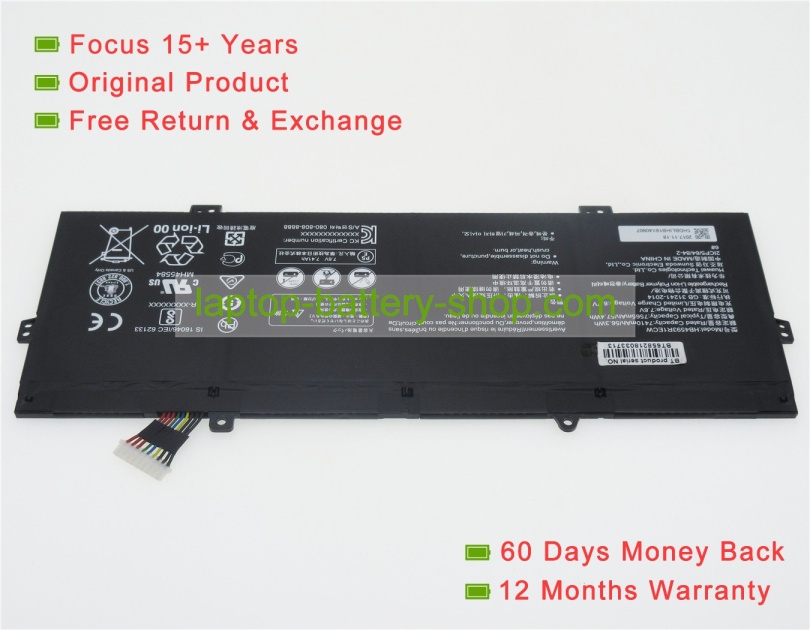 Huawei HB4593R1ECW, 2ICP5/64/84-2 7.6V 7410mAh original batteries - Click Image to Close