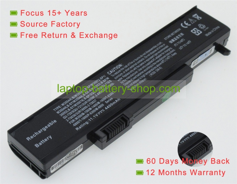 Gateway SQU-715, W35044LB 11.1V 4400mAh replacement batteries - Click Image to Close