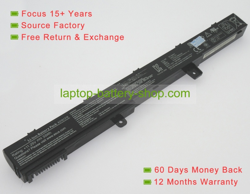 Asus A31N1319, X45LI9C 11.25V 2200mAh replacement batteries - Click Image to Close