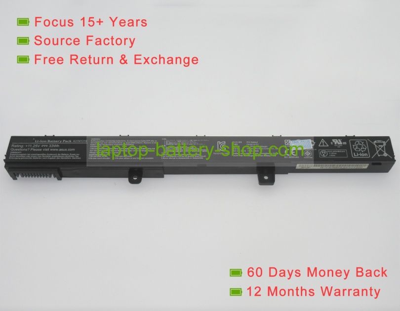 Asus A31N1319, X45LI9C 11.25V 2200mAh replacement batteries - Click Image to Close