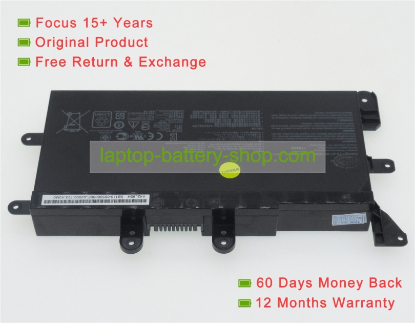Asus A42L85H, A42N1713 14.4V 5000mAh replacement batteries - Click Image to Close