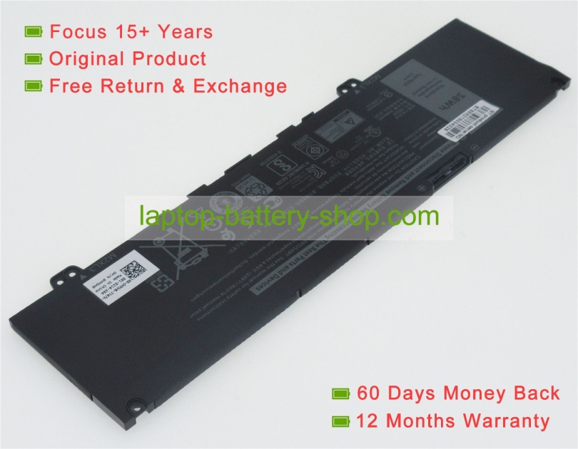 Dell F62G0, RPJC3 11.4V 3166mAh original batteries - Click Image to Close