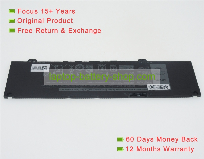 Dell F62G0, RPJC3 11.4V 3166mAh original batteries - Click Image to Close