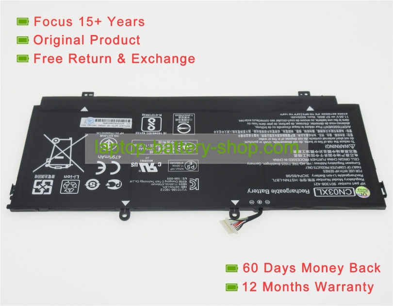 Hp CN03XL, 901308-421 11.55V 5020mAh replacement batteries - Click Image to Close
