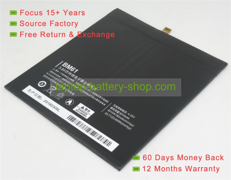 Xiaomi BM61 3.84V 6010mAh replacement batteries - Click Image to Close
