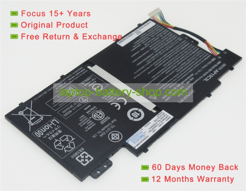 Acer KT00203010, AP15C3L 7.5V 4030mAh replacement batteries - Click Image to Close