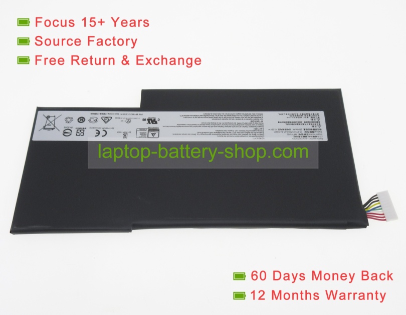 Msi BTY-U6J, MS-16K4 11.4V 5700mAh replacement batteries - Click Image to Close