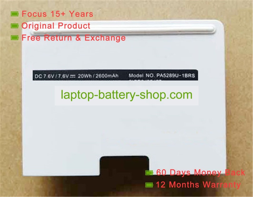 Toshiba PA5289U-1BRS, 2ICP8/35/67 7.6V 2600mAh replacement batteries - Click Image to Close