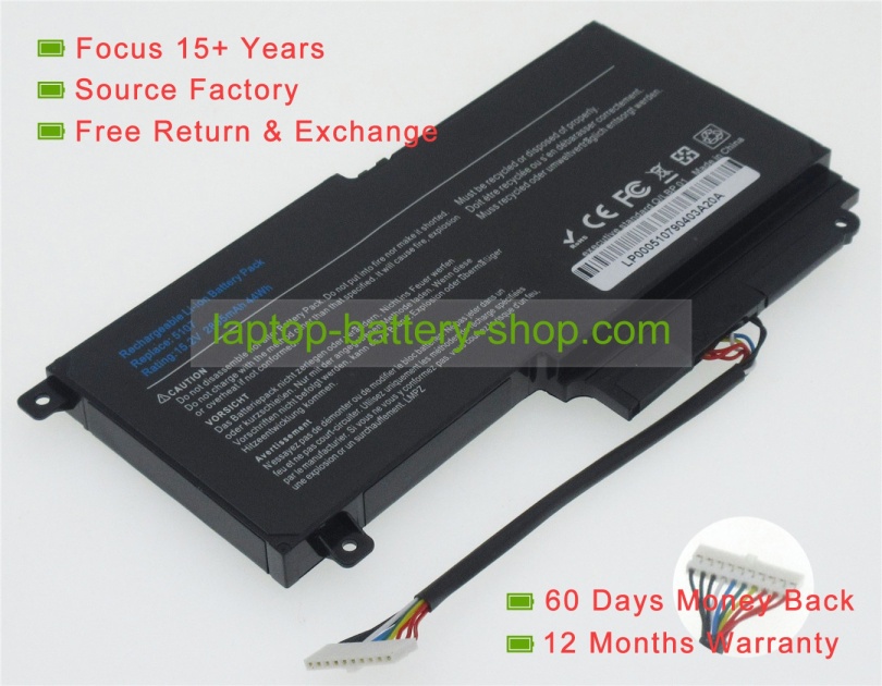 Toshiba PA5107U-1BRS, P000573230 14.4V 2838mAh replacement batteries - Click Image to Close