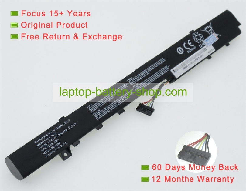 Medion 4ICR19/65, 40058597 14.4V 2150mAh original batteries - Click Image to Close