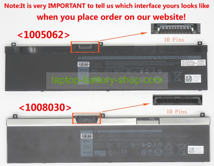 Dell NYFJH, 5TF10 11.4V 8070mAh original batteries - Click Image to Close