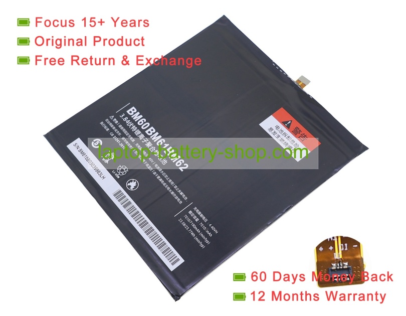 Xiaomi BM60 3.8V 6520mAh replacement batteries - Click Image to Close