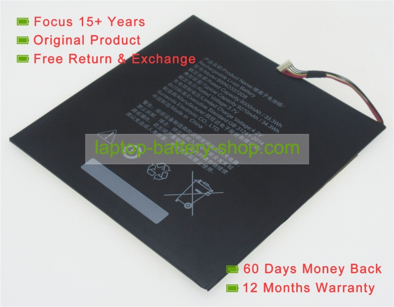 Lenovo BSNO3372D8, BSN03372D8 3.7V 9270mAh replacement batteries - Click Image to Close