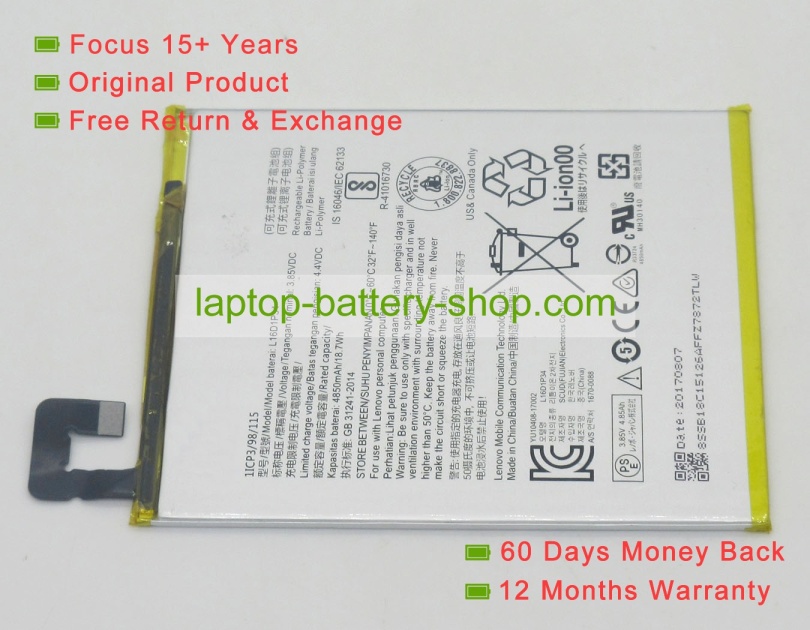 Lenovo L16D1P34 3.85V 4850mAh original batteries - Click Image to Close