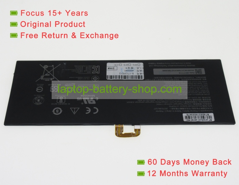 Lenovo L17D2P31, SB18C46557 7.7V 4650mAh original batteries - Click Image to Close