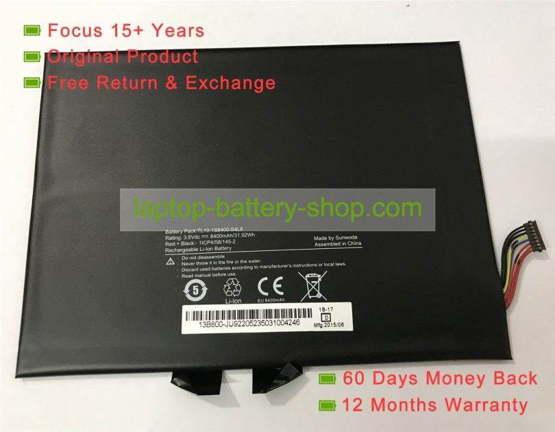 Huawei TL10-1S8400-S4L8, 1ICP4/58/145-2 3.8V 8400mAh replacement batteries - Click Image to Close