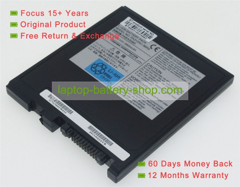 Toshiba PA3129U-3BRS, PABAS085 10.8V 3600mAh replacement batteries - Click Image to Close