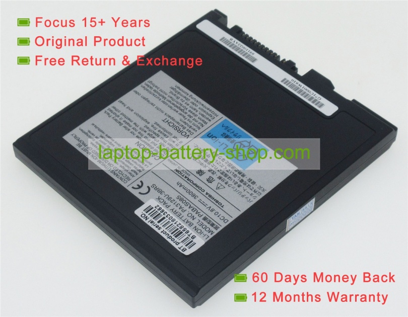 Toshiba PA3129U-3BRS, PABAS085 10.8V 3600mAh replacement batteries - Click Image to Close