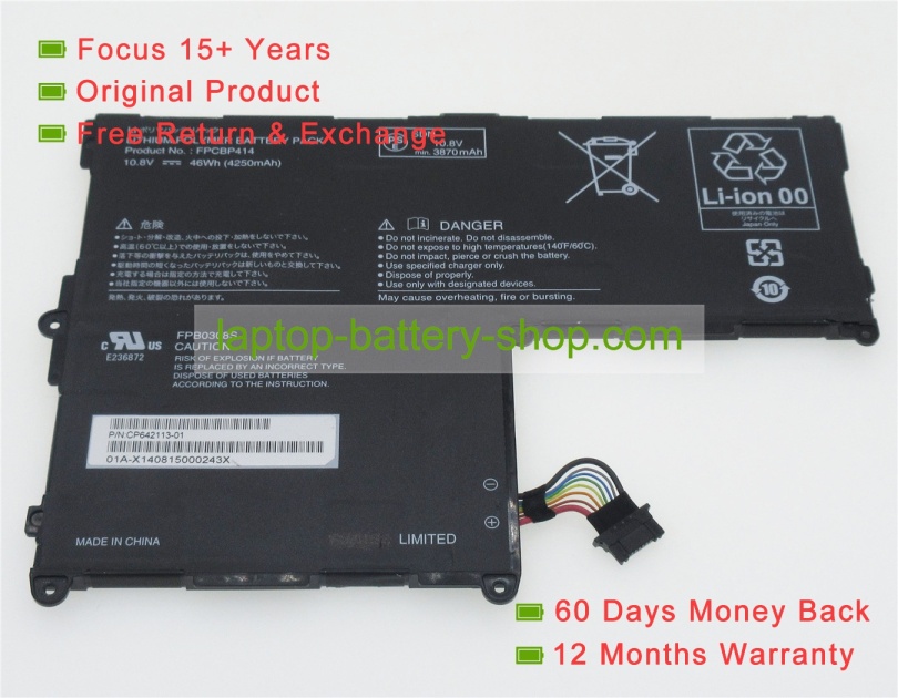 Fujitsu FPB0308S, FPCBP414 10.8V 4250mAh replacement batteries - Click Image to Close