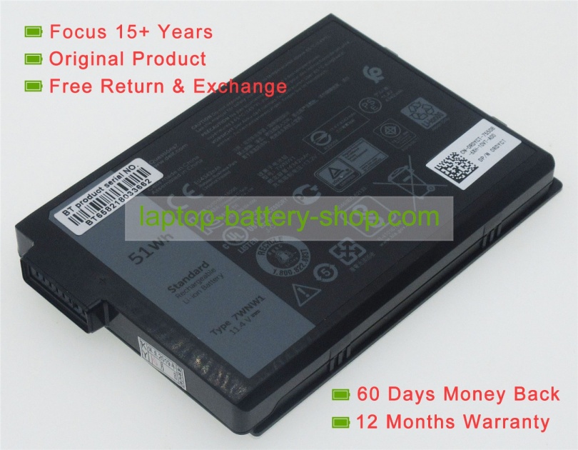 Dell 7WNW1, 0DMF8C 11.4V 4342mAh original batteries - Click Image to Close