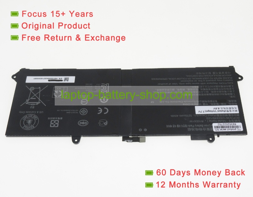 Xiaomi R10D01W, 2ICP3/38/123 7.7V 5210mAh replacement batteries - Click Image to Close