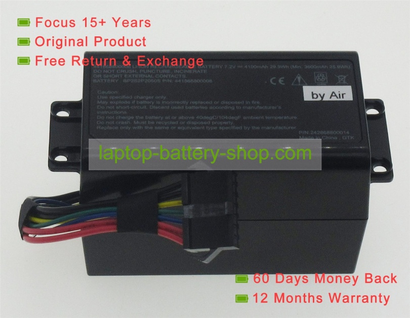 Getac BP2S2P2050S, 441868800001 7.2V 4100mAh replacement batteries - Click Image to Close