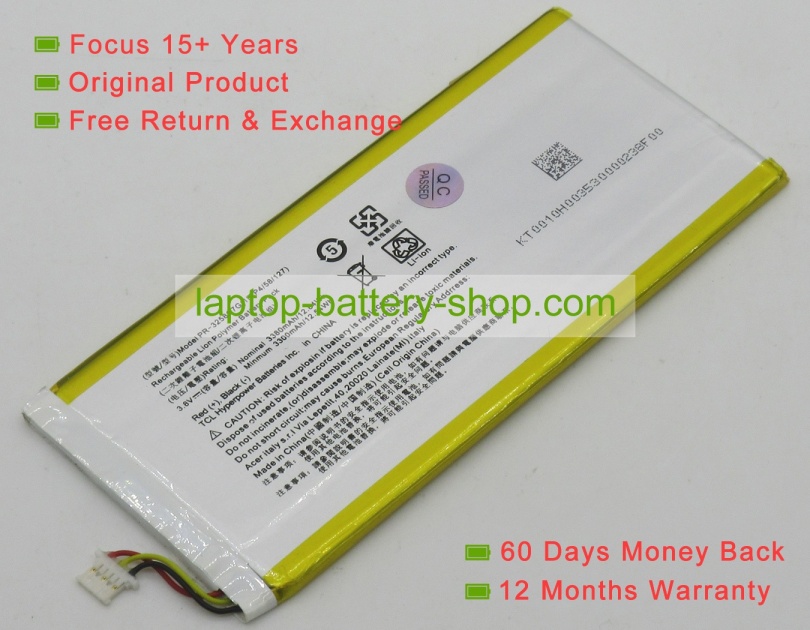 Acer PR-3258C7G, 1ICP4/58/127 3.8V 3380mAh original batteries - Click Image to Close