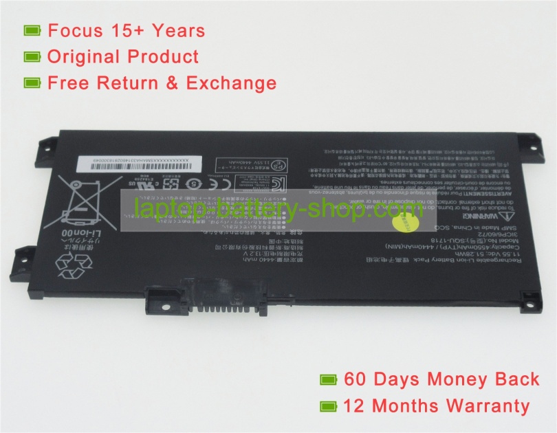 Acer 3ICP6/60/72, SQU-1718 11.55V 4550mAh replacement batteries - Click Image to Close